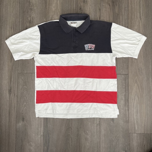 Walt Disney Other - Walt Disney World WDW Red White Blue Stars Stripes Polo Shirt Short Sleeve Men L